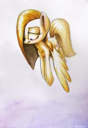 Size: 1608x2340 | Tagged: safe, artist:erudier, derpibooru import, surprise, pegasus, pony, straight hair, surprisamena, traditional art, watercolor painting