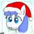 Size: 1011x1011 | Tagged: safe, artist:dan543fs, derpibooru import, oc, oc:snow pup, unofficial characters only, pony, christmas, fangs, hat, holiday, image, png, portrait, santa hat, solo