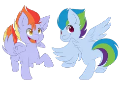 Size: 1024x706 | Tagged: dead source, safe, artist:littaly, derpibooru import, oc, oc:daring dash, oc:delta strike, unofficial characters only, pegasus, pony, offspring, parent:rainbow dash, parent:soarin', parents:soarindash, simple background, transparent background