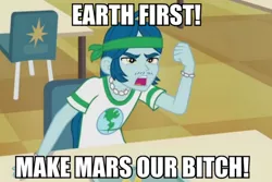 Size: 750x500 | Tagged: safe, derpibooru import, screencap, captain planet, equestria girls, background human, eco kid insults, image macro, king of the hill, mars, meme, vulgar