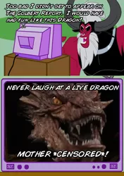 Size: 564x800 | Tagged: derpibooru import, dragon, exploitable meme, lord tirek, meme, obligatory centaur, obligatory pony, safe, smaug the golden, the colbert report, the hobbit, tv meme