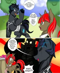 Size: 1754x2129 | Tagged: artist:fourze-pony, crossover, danganronpa, danganronpa 2, derpibooru import, mahiru koizumi, mechamaru, nekomaru nidai, pinkie pie, ponified, robot, safe, tumblr, tumblr comic