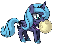 Size: 360x270 | Tagged: safe, artist:lumineko, derpibooru import, princess luna, alicorn, pony, animated, chewing, cute, daaaaaaaaaaaw, edible heavenly object, female, filly, horses doing horse things, lunabetes, mare, moon, munching, nibbling, nom, s1 luna, simple background, smiling, solo, tangible heavenly object, transparent background, vibrating, woona