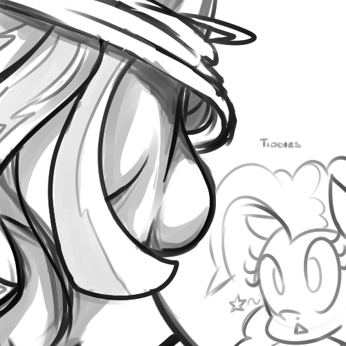 Size: 500x500 | Tagged: artist:reiduran, breasts, busty sunset shimmer, dead source, derpibooru import, eyes on the prize, female, grayscale, human, humanized, lesbian, monochrome, pinkie loves bacon bits, pinkie pie, questionable, shipping, sideboob, sketch, sunsetpie, sunset shimmer, undressing