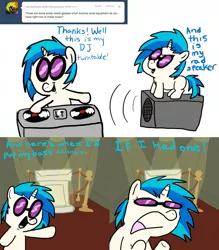 Size: 1152x1318 | Tagged: artist:radhannah, ask, ask filly vinyl, dinkleberg, filly, if i had one, reference, safe, the fairly oddparents, tumblr, vinyl scratch, wubonry