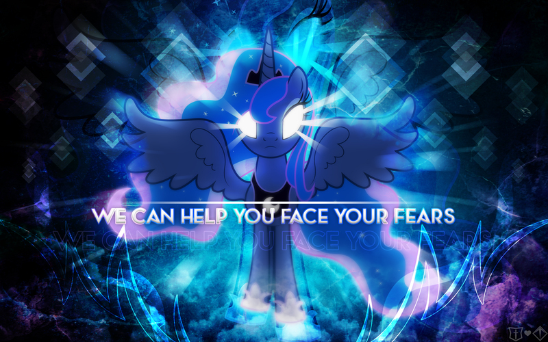 Size: 2560x1600 | Tagged: dead source, safe, artist:kibbiethegreat, artist:theshadowstone, derpibooru import, princess luna, alicorn, pony, collaboration, female, glowing eyes, looking at you, mare, quote, solo, vector, wallpaper, watermark