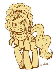 Size: 700x900 | Tagged: safe, artist:samonferrari, derpibooru import, adagio dazzle, ponified, equestria girls, rainbow rocks, monochrome, scarf, solo