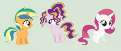 Size: 960x408 | Tagged: artist:unoriginai, derpibooru import, magical lesbian spawn, oc, offspring, parent:adagio dazzle, parent:aria blaze, parent:fluttershy, parent:oc:angie, parent:oc:micheal, parent:rarity, parents:dazzleblaze, parents:flarity, parents:oc x oc, safe, simple background, unofficial characters only