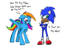 Size: 900x675 | Tagged: 30 minute art challenge, artist:tsitra360, crossover, derpibooru import, long legs, parody, rainbow dash, safe, sonic boom, sonic the hedgehog, sonic the hedgehog (series)