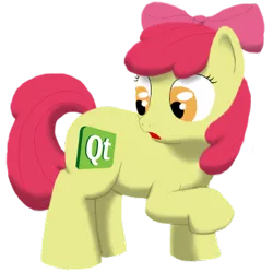 Size: 350x350 | Tagged: alternate cutie mark, apple bloom, artist:quint-t-w, cutie mark, derpibooru import, pun, qt, qt mark, qt mark crusaders, safe, simple background, solo, transparent background, visual pun