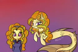 Size: 1024x683 | Tagged: dead source, safe, artist:wubcakeva, derpibooru import, adagio dazzle, hippocampus, merpony, siren, equestria girls, self ponidox, self sirendox, watermark