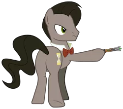 Size: 4368x3860 | Tagged: artist:light262, derpibooru import, eleventh doctor, hoof hold, matt smith, plot, ponified, safe, simple background, solo, sonic screwdriver, transparent background, vector