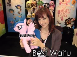 Size: 640x480 | Tagged: artist needed, best pony, convention, cute, derpibooru import, firefly, human, irl, irl human, lauren faust, photo, plushie, safe, waifu