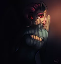 Size: 3585x3750 | Tagged: suggestive, artist:rain-gear, derpibooru import, fluttershy, anthro, bat pony, bedroom eyes, breasts, cleavage, clothes, female, flutterbat, keyhole turtleneck, mare, open-chest sweater, race swap, solo, solo female, sweater, sweatershy, turtleneck