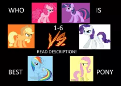 Size: 1592x1140 | Tagged: answer, applejack, best pony, best pony contest, best pony poll, choice, derpibooru import, fluttershy, pinkie pie, poll, rainbow dash, rarity, safe, twilight sparkle, versus, vote, votes