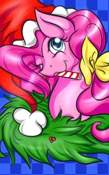 Size: 1600x2560 | Tagged: safe, artist:astroboygf, derpibooru import, pinkie pie, candy cane, christmas, hat, santa hat, solo