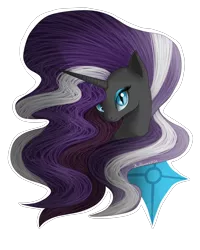 Size: 2000x2500 | Tagged: artist:dreamyartcosplay, ask nightmare mane 6, ask nightmare six, bust, derpibooru import, nightmare rarity, safe, simple background, slit eyes, solo, transparent background