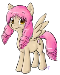 Size: 1160x1440 | Tagged: safe, artist:karramon, derpibooru import, ponified, pegasus, pony, drill hair, katawa shoujo, misha, shiina mikado, solo