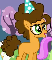 Size: 528x602 | Tagged: safe, derpibooru import, screencap, cheese sandwich, merry may, earth pony, pony, pinkie pride, background pony, colt, cropped, cute, diacheeses, glasses, hat, party hat, solo, solo focus, young, younger