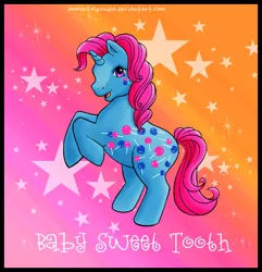 Size: 620x643 | Tagged: artist:immortalpanda, baby sweet tooth, derpibooru import, g1, g1 to g3, g3, generation leap, safe, twice as fancy pony