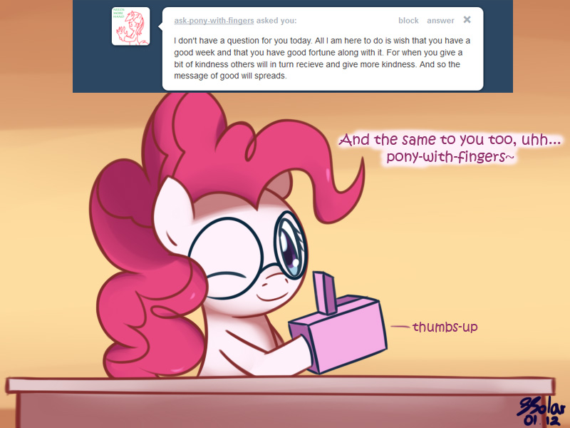 Size: 800x600 | Tagged: artist:solar-slash, ask, ask pinkie pie solutions, derpibooru import, pinkie pie, safe, solo, tumblr