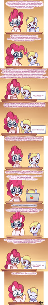 Size: 609x3840 | Tagged: safe, artist:solar-slash, derpibooru import, derpy hooves, pinkie pie, pegasus, pony, ask pinkie pie solutions, ask, comic, dreamy, female, mare, tumblr