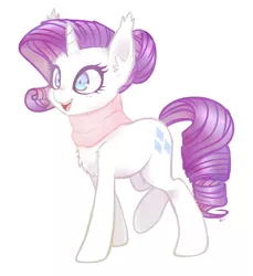 Size: 1100x1200 | Tagged: artist:hawthornss, clothes, cute, derpibooru import, rarity, safe, scarf, simple background, solo, white background