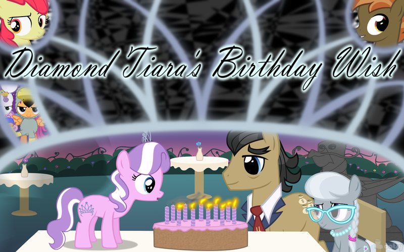 Size: 1600x1000 | Tagged: safe, artist:bootsyslickmane, derpibooru import, apple bloom, button mash, diamond tiara, filthy rich, gustave le grande, scootaloo, silver spoon, sweetie belle, gryphon, fanfic, birthday, birthday cake, cake, chair, clothes, costume, dodo, fanfic art, fanfic cover, flower, gimp, nightmare night, scootadodo, statue, story in the source, table, water balloon