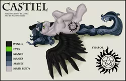 Size: 909x584 | Tagged: artist:silvermoonbreeze, castiel, derpibooru import, ponified, safe, supernatural