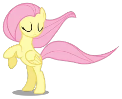 Size: 5000x4063 | Tagged: absurd resolution, artist:dashiesparkle, derpibooru import, eyes closed, fluttershy, rearing, safe, simple background, solo, stare master, .svg available, transparent background, vector, windswept mane