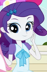 Size: 343x522 | Tagged: safe, derpibooru import, screencap, rarity, equestria girls, cropped, freshman fair, outfit catalog, solo, young, younger