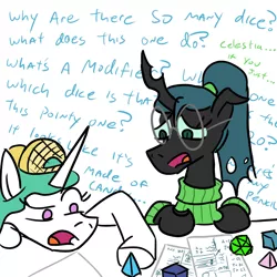 Size: 800x800 | Tagged: artist:jargon scott, brolestia, derpibooru import, dork, dorkalis, dungeons and dragons, noob, princess celestia, queen chrysalis, safe, text, wall of text