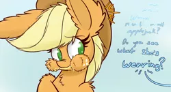 Size: 1280x689 | Tagged: apple, applejack, artist:heir-of-rick, daily apple pony, derpibooru import, dripping, ear fluff, eating, gossip, impossibly large ears, puffy cheeks, safe, solo