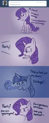 Size: 439x1095 | Tagged: artist:bambooharvester, ask, comic, derpibooru import, magic, princess celestia, rarity, rarity replies, safe, tumblr, twilight sparkle