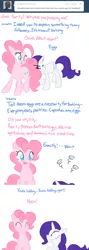 Size: 691x1942 | Tagged: artist:bambooharvester, ask, comic, derpibooru import, pinkie pie, rarity, rarity replies, safe, tumblr