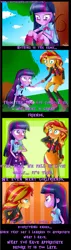 Size: 1501x5300 | Tagged: safe, artist:vixelzf, derpibooru import, sunset shimmer, twilight sparkle, twilight sparkle (alicorn), equestria girls, rainbow rocks, comic, engrish, female, lesbian, shipping, sunsetsparkle