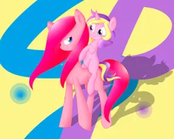 Size: 1280x1024 | Tagged: artist:mayleebell24, derpibooru import, pinkamena diane pie, pinkie pie, ponies riding ponies, princess skyla, safe