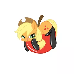 Size: 1024x1024 | Tagged: suggestive, artist:congee-painting, derpibooru import, applejack, adorasexy, apple, cute, fireproof boots, jackabetes, latex, sexy, solo, tongue out