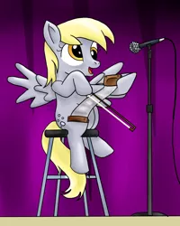 Size: 640x800 | Tagged: safe, artist:thindra, derpibooru import, derpy hooves, ponified, pony, equestria girls, rainbow rocks, equestria girls ponified, musical instrument, musical saw, playing, saw, sitting, solo