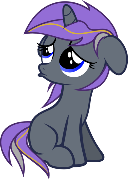 Size: 673x948 | Tagged: artist:slowlearner46, blank flank, derpibooru import, female, filly, oc, oc:luminous, pouting, safe, solo, unofficial characters only