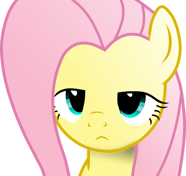 Size: 2890x2742 | Tagged: artist:facelesssoles, derpibooru import, face, fluttershy, frown, high res, safe, simple background, solo, transparent background, unamused, vector