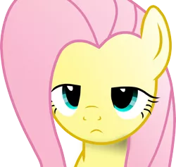 Size: 2890x2742 | Tagged: artist:facelesssoles, derpibooru import, face, fluttershy, frown, high res, safe, simple background, solo, transparent background, unamused, vector