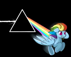 Size: 2000x1612 | Tagged: safe, artist:doomcakes, derpibooru import, rainbow dash, ponified, pony, album cover, dash side of the moon, hipgnosis, parody, pink floyd, ponified album cover, the dark side of the moon