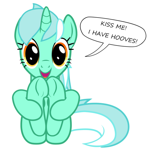 Size: 5556x5556 | Tagged: safe, artist:age3rcm, derpibooru import, lyra heartstrings, pony, unicorn, absurd resolution, big eyes, bronybait, cute, dialogue, female, hoof fetish, hooves, human fetish, kissing, looking at you, lyrabetes, mare, open mouth, show accurate, simple background, smiling, solo, transparent background, underhoof, vector