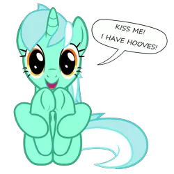 Size: 5556x5556 | Tagged: safe, artist:age3rcm, derpibooru import, lyra heartstrings, pony, unicorn, absurd resolution, big eyes, bronybait, cute, dialogue, female, hoof fetish, hooves, human fetish, kissing, looking at you, lyrabetes, mare, open mouth, show accurate, simple background, smiling, solo, transparent background, underhoof, vector