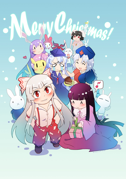 Size: 1389x1964 | Tagged: angel bunny, artist:sweetsound, cake, crossover, derpibooru import, fluttershy, fujiwara no mokou, houraisan kaguya, inaba tewi, kamishirasawa keine, miffy, my melody, pani poni dash, reisen udongein inaba, safe, sanrio, sega, touhou, yagokoro eirin