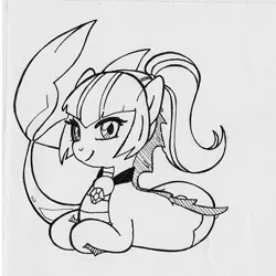 Size: 1200x1200 | Tagged: safe, artist:trgreta, derpibooru import, sonata dusk, ponified, merpony, equestria girls, rainbow rocks, monochrome, solo, traditional art