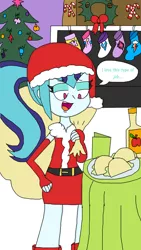 Size: 1152x2048 | Tagged: safe, artist:angelyoshi119, derpibooru import, sonata dusk, equestria girls, christmas, clothes, hat, santa claus, santa costume, santa hat, sonataco