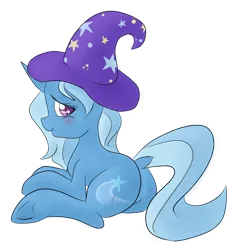 Size: 1000x1000 | Tagged: safe, artist:billysan727, derpibooru import, trixie, pony, unicorn, blushing, female, mare, solo