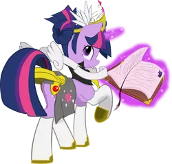 Size: 3890x3726 | Tagged: alternate hairstyle, artist:barrfind, book, clothes, crossover, derpibooru import, final fantasy, high res, magic, safe, simple background, socks, solo, transparent background, twilight sparkle, vector